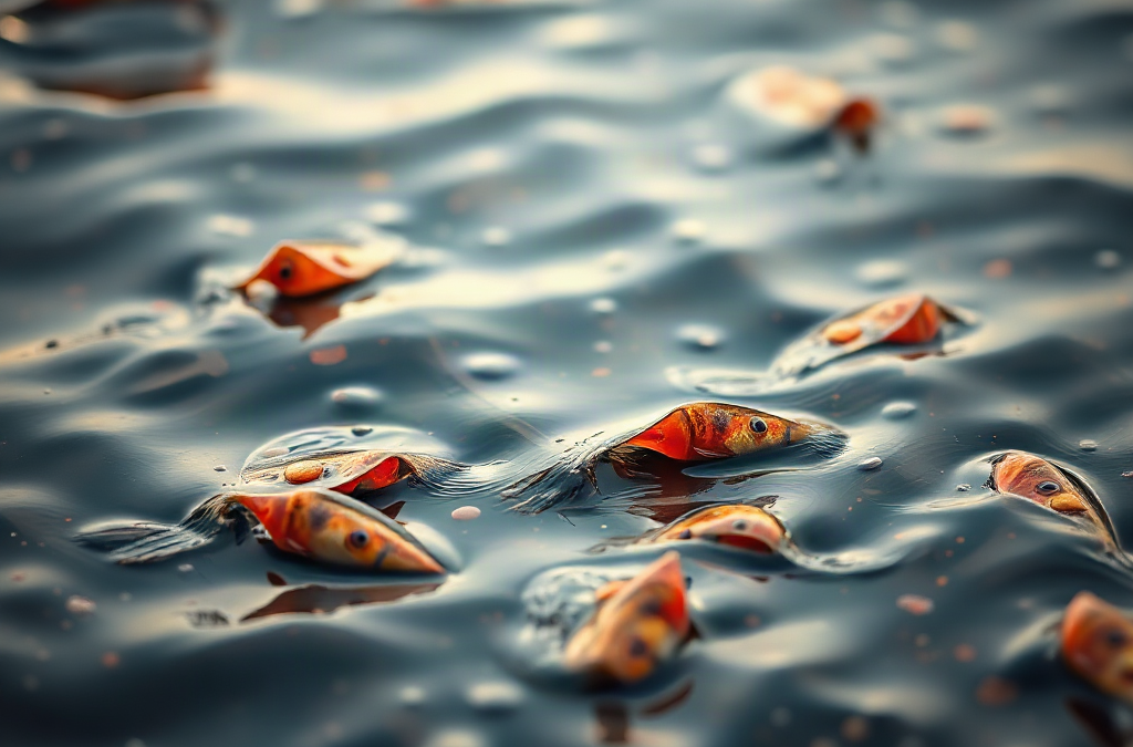see signs pollution fishing waters